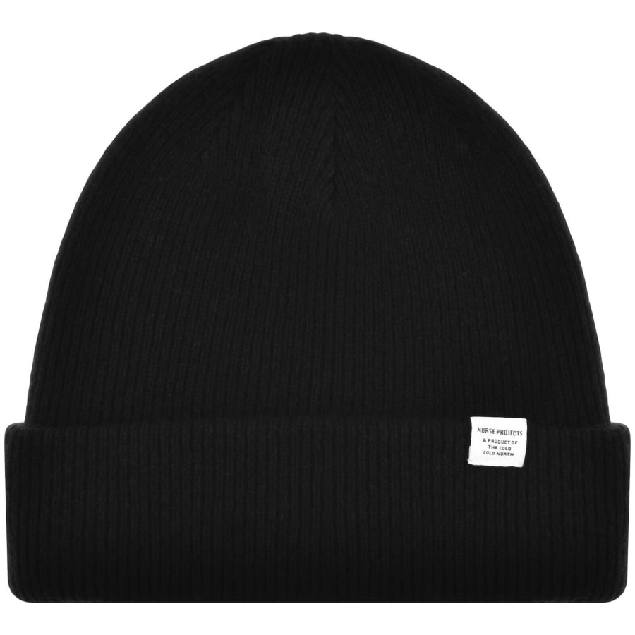 【未使用・タグ付】〈LANEUS〉BEANIE/ブラック Norse Projects Merino Lambswool Beanie Black | Mainline Menswear us